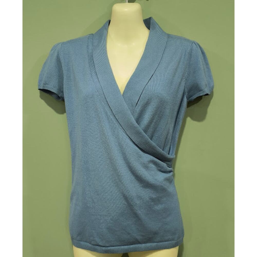 Semantiks Blue Short Sleeve V-Neck Summer Sweater - Size S‎